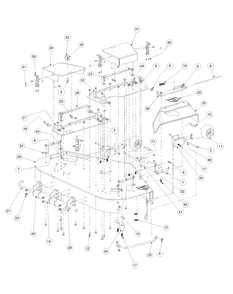 Fabricated Cutter Deck Diagram and Parts List for M48-KW 53AB5DBV750-23-HP-OHV Cub Cadet Lawn Tractor